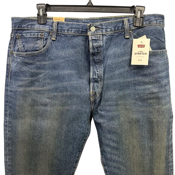 Levi's 501 Original Fit Stretch Straight Leg Button Fly Men Jeans 40x30 Blue Sey - Picture 6 of 9